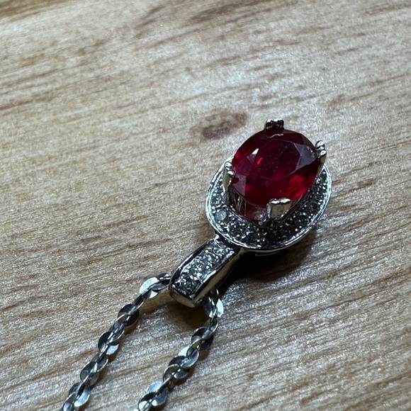 Ruby and Diamond pendant 14kt (NEW) - Picture 11 of 13
